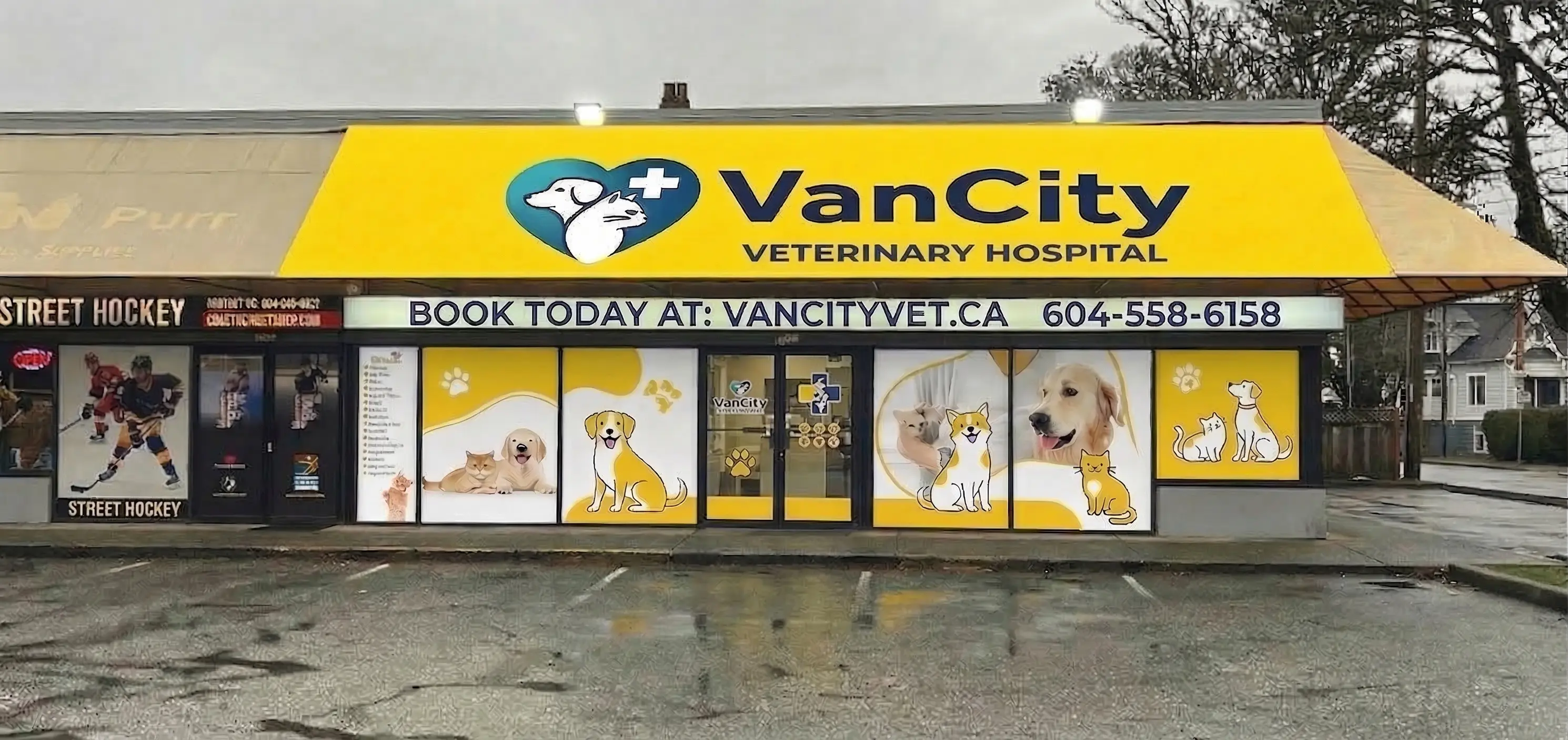 VanCity Veterinary Hospital storefront at 1691 Kingsway, Vancouver